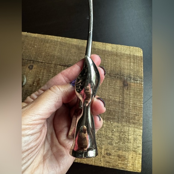 SET OF 2 Chrome Long Tailed Cat Ring Holder Mcm Vintage - Picture 4 of 14